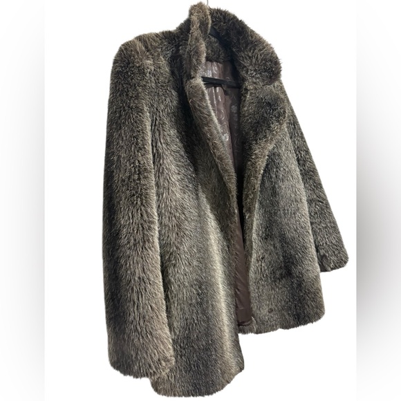 Vintage Real Fur Coat Women’s Brown Shawl Collar - Picture 3 of 10